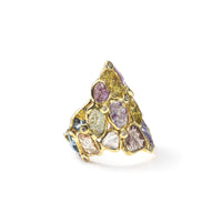 German Kabirski Kolla Rough Sapphire and Diamond Ring