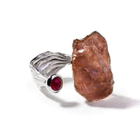 German Kabirski Aepy Rose Quartz and Pink Tourmaline Ring