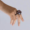 German Kabirski Kara Rough Amethyst and Spinel Ring