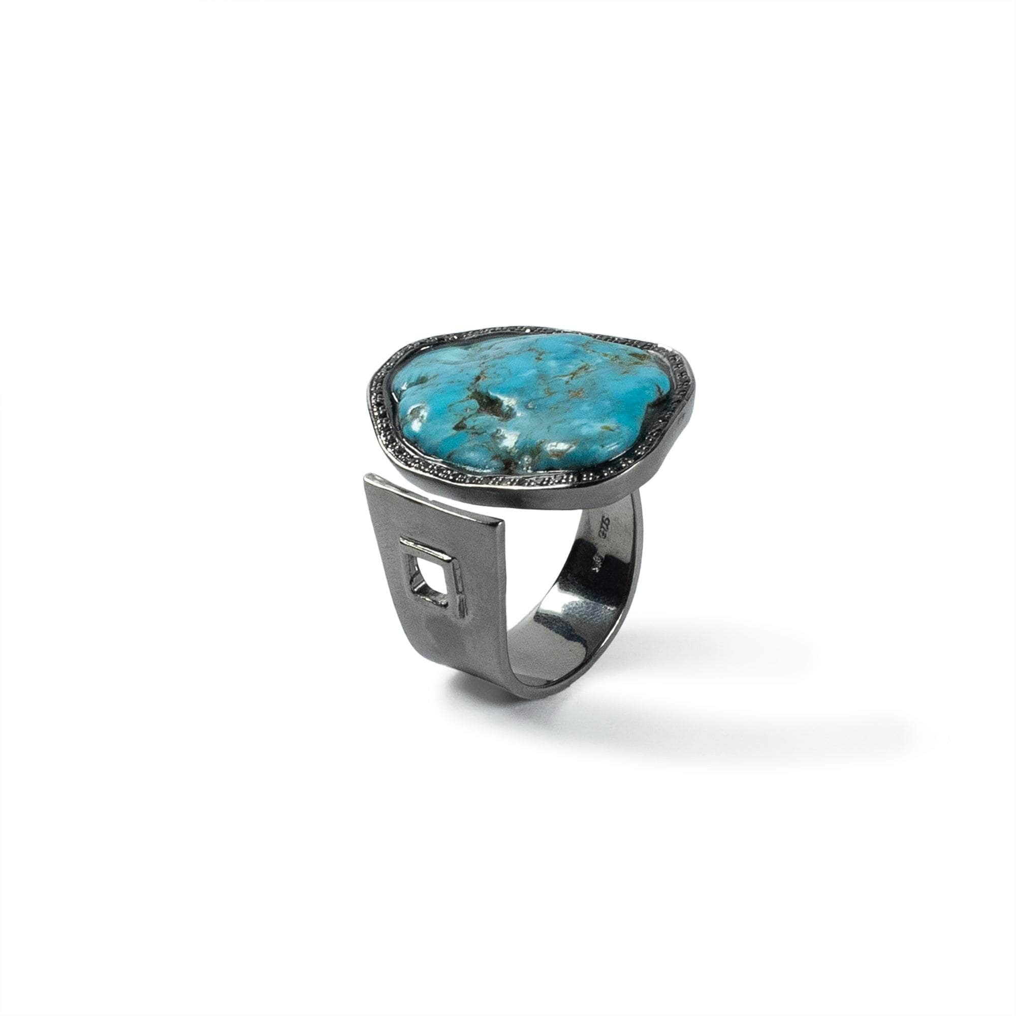 German Kabirski Hara Rough Turquoise and Spinel Ring