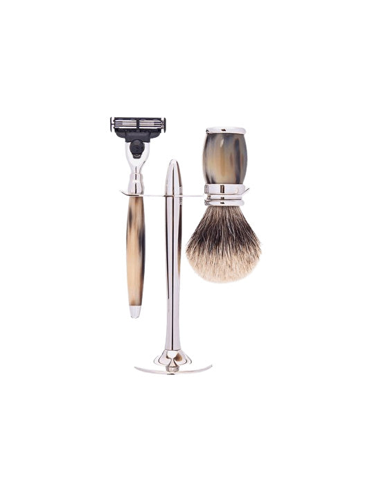 Plisson 1808 Luxury Set Horn & Palladium | Plisson 1808 Shaving ...